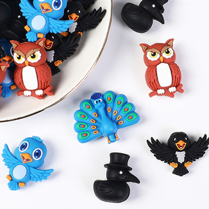 Colorful <b>Silicone</b> Animal <b>Beads</b> For Pen Decoration Mixed Shapes Owl Peacock Bird Charms DIY Accessories - Product Image 6