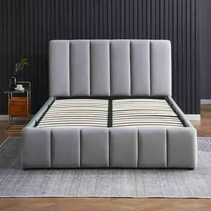 Mobiliário de quarto para meninas modernas camas completas tamanho caneca na China venda de luxo estofado plataforma baixa king