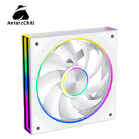 Ventilador de Refrigeración AntarcChill Blanco de 120 mm, Alto Flujo de Aire, Bajo Ruido, PWM, Rodamiento Hidráulico, Disipador de Calor de Plástico, Ventilador para Caja de PC, Logotipo Personalizado
