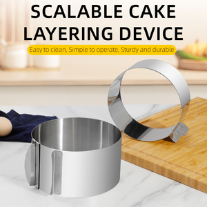 Moule à gâteau en forme d'anneau, outils de pâtisserie, moules à gâteau de cuisine, outils de pâtisserie, anneau à gâteau circulaire réglable en taille, 6-12 pouces - Product Image 2