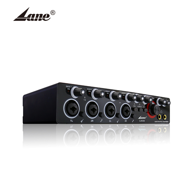 LAI44 New Product Professional Desktop 48v Phantom Power Usb Audio Interface Sound Cards