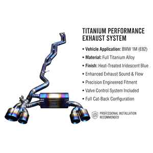 Sistema de Escape Vortex Premium de Titanio Azul para BMW 1M E82 30T 2011-2012 con Optimización de Sonido Valvetronic - Product Image 1