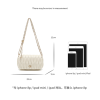 Sacs à main de créateur doux et plissés pour femmes, sacs à bandoulière avec chaîne de perles réglable, sacs à main élégants pour le quotidien, portefeuilles pour femmes