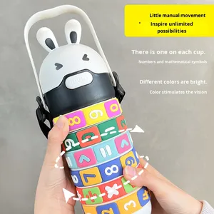 Mignon Design Mathématiques Éducatifs Grande Capacité Enfants Numérique Thermos Tasse Puzzle 316 <span class=keywords><strong>Bouteille</strong></span> D'eau En Acier Inoxydable pour Enfants - Product Image 3