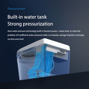 โถสุขภัณฑ์อัจฉริยะระบบไฟฟ้ากระแสตรง พร้อมถังเก็บน้ำแบบซ่อน ดีไซน์ติดผนังสีดำหรูหรา วัสดุเซรามิก ระบบ P-trap สำหรับห้องน้ำสมัยใหม่/โรงแรม/วิ<span class=keywords><strong>ล</strong></span><span class=keywords><strong>ล</strong></span>่า - Product Image 2