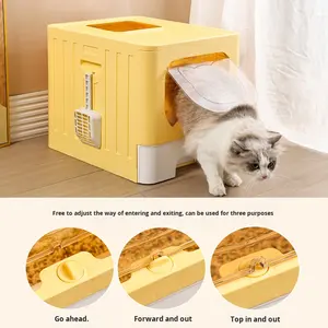 Bac à litière fermé pour chat <span class=keywords><strong>adulte</strong></span>, anti-odeur, anti-éclaboussures, anti-exposition, grand format, type tiroir, pour nettoyage facile - Product Image 3