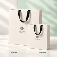Sac en papier de luxe personnalisé avec votre logo pour cosmétiques, vêtements, chaussures, cadeaux, boutique, avec poignée en ruban