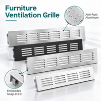 Grille de ventilation en aluminium 60 mm à fentes pour armoire et mobilier