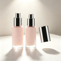Flacon de crème pour le visage en verre rectangulaire de luxe OEM ODM 30 ml avec bouchon pompe et emballage cosmétique sérigraphié avec diffuseur à bâtonnets