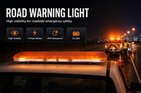 Barre lumineuse d'avertissement LED ambre HB-750D 12-24V IP65 en PC, 13 modes de clignotement, fixation magnétique pour secours routier, vente en gros OEM