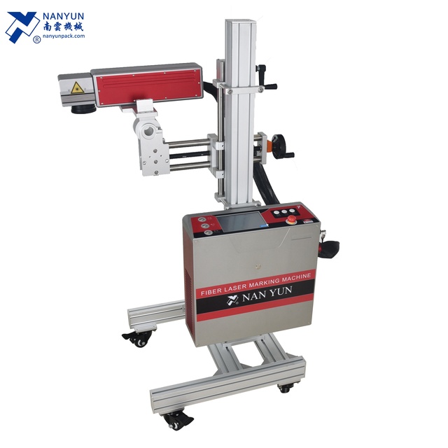 NF3808  30W Fiber Laser Marking Machine Logo Barcode QR Code Price Date Printer for Pouch Production Line and Packaging Machine