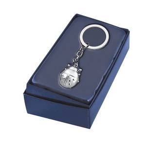 Portachiavi cromato a forma di coccinella, ciondolo in metallo per chiavi e borse - Product Image 2