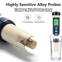 Stylo testeur de qualité de l'eau 5 en 1, PH/TDS/EC/salinité/température, avec rétroéclairage, pour aquarium, piscine, hydroponie, eau potable, laboratoire