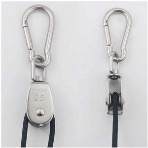 Paslanmaz çelik 316/304 tek kasnak blok tel halat çekme tekerlek bahar yaylı kancalar ile tekne aksesuarları için - Product Image 1