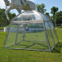 Tente de sport transparente 10 x 10 pieds, abri extérieur durable avec couverture supérieure, tente de pêche portable pour le camping