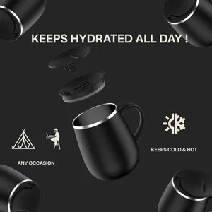 Tasse à café sous vide thermos de camping en acier inoxydable 18/8 à double paroi avec logo personnalisé