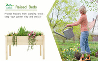 Planteur rectangulaire surélevé de fleurs, boîte de planteur de légumes en plein air, jardin