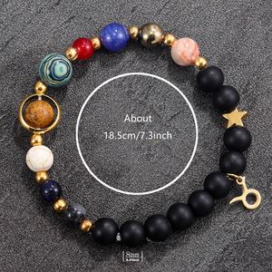 Pulseras Personalizadas con Cuentas de Piedra Natural, Pulsera de 7 Planetas, Energía Curativa, <span class=keywords><strong>Ojo</strong></span> de Tigre, Piedra Esmerilada, 12 Horóscopos, Signo del Zodiaco - Product Image 5