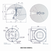 Bras robotique automatique à 6 axes BRTIRUS0805A, charge utile de 5 kg, bras robotique articulé industriel, indice de protection IP54, précision de 0,05 mm
