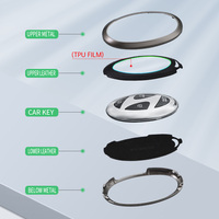 Accessoires de clé de voiture de luxe en alliage de Zinc clé de voiture 3D housse en cuir avec porte-clés en métal adapté pour Hyundai Ioniq Kona Grandeur