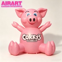Ballon gonflable en forme de cochon assis, fabriqué en usine, pour la décoration d'événements d'ouverture de magasin, idée de cochon de dessin animé gonflable.