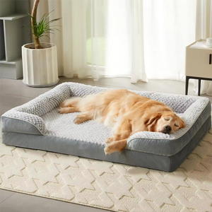 Nueva Cama Ortopédica para Perros, de Piel Sintética Sólida, <span class=keywords><strong>en</strong></span> Forma de L, Impermeable, con Funda Extraíble, Sofá de <span class=keywords><strong>Dormir</strong></span> con Cojín Acolchado - Product Image 1