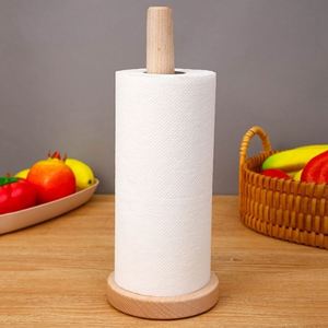 Wholesale <b>Kitchen</b> Wooden <b>Paper</b> Towel Holder Solid Beechwood <b>Paper</b> Towel Dispenser Stand with Anti-Skid Base - Product Image 5