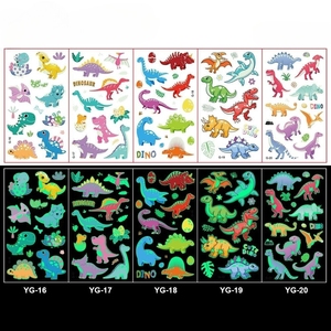 Tatuaggi temporanei per bambini Glow In The Dark stile misto Cartoon Tattoo Luminous Mermaid Butterfly Animal Dinosaur - Product Image 6