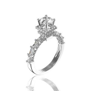 แหวนมอยส์ซาไนต์ทรงกลมสำหรับผู้หญิง แหวนมอยส์ซาไนต์สังเคราะห์ (เพาะในห้องปฏิบัติการ) ขนาด 5.4 มม. - Product Image 3