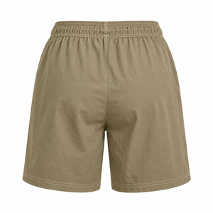 Wholesale <strong>Ladies</strong> <strong>Khaki</strong> Contrast Stitch Casual Drawstring <strong>Shorts</strong> Custom Elastic Waist Knee Length Summer <strong>Shorts</strong> - Product Image 5