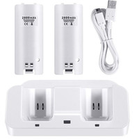 Wii U Şarj Cihazı 3'ü 1 Arada Şarj İstasyonu (Wii/Wii U için) ABS Malzeme Model NF-WU003 Perakende Satış ve Dropshipping Mevcut