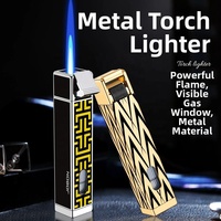 Mini briquet moderne créatif avec chambre à gaz visible, en métal haut de gamme, cadeau tendance pour petit ami, rechargeable et coupe-vent pour fumer des cigarettes