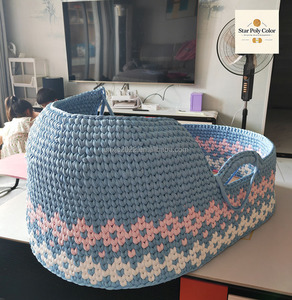 Panier de rangement au Crochet en gros <span class=keywords><strong>Star</strong></span> de haute qualité berceau pour bébé tissé à la main moderne avec matériau en tissu de matelas imperméable - Product Image 4