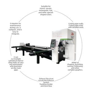 1000W 1500W 2000W 3000W 4000W 6000W bên gắn 2 mâm cặp 0 đuôi Vật liệu laser kim loại ống vuông Máy cắt ống tròn - Product Image 2