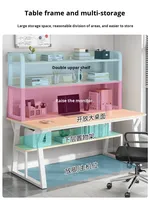 Bureau d'ordinateur intégré moderne avec étagère et panneau en bois pour usage commercial, étudiants, maison de location, bureau d'étude et d'écriture