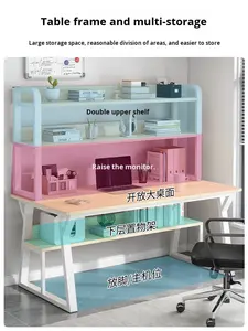 Moderner Schreibtisch Bücherregal Integrierter Computer tisch mit Holzplatte für den gewerblichen Gebrauch Studenten verleih Haus Schreib schreibtisch - Product Image 4