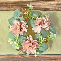 Couronne porte-bougie en rose artificielle de haute qualité avec décorations florales