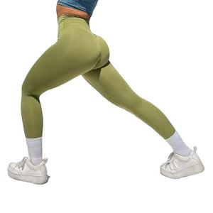 Leggings Deportivos de Cintura Alta para Mujer, OEM, para Gimnasio y Yoga, Levanta Glúteos, Compresión, Pantalones Deportivos, Diseño Sólido, Tela de Nailon para Fitness - Product Image 4