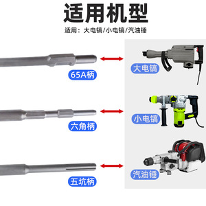 Tête de pioche électrique Fuxin C7, burin fendu forgé de qualité industrielle, burin allongé pour creuser la terre - Product Image 2