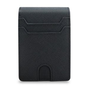 Minimalist Business RFID Blocking <b>Wallet</b> Vintage Leather and Aluminum Automatic Pop-Up Slim Short Length Credit Card <b>Holder</b> - Product Image 2