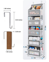Organisateur suspendu derrière la porte, grande capacité, 5 compartiments, en tissu non tissé, style minimaliste moderne, pour sous-vêtements de chambre à coucher