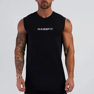 Custom Printed Tank Top Mens Sleeveless Workout Shirts 95 Cotton 5 Elastane