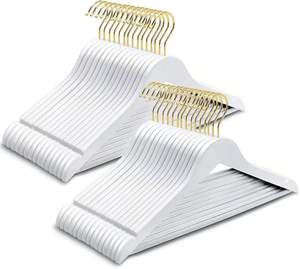 Perchas de Madera Maciza con Logotipo Personalizado al por Mayor, Perchas de Madera con Barra para Pantalones, Abrigos, Camisas Blancas - Product Image 2