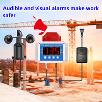 Capteur de vitesse du vent numérique sans fil HONDE pour grue à tour, anémomètre à coupelle RS485 Modbus avec affichage LED et système d'alarme pour la construction