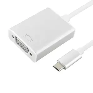 Adaptador usbc para vga usb 3.1 tipo c macho para fêmea cabo conversor vga 1080p fhd para macbook 12 polegadas chromebook pixel