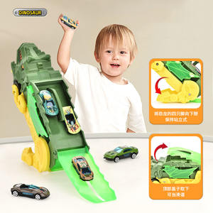 Camion de transport de voitures de dinosaures avec pliable se transforme en animaux <span class=keywords><strong>T</strong></span>-<span class=keywords><strong>rex</strong></span> debout avec jouet moulé sous pression - Product Image 4