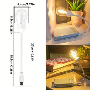 ไฟกลางคืน LED แบบ USB หลอดไฟทังสเตนแบบยืดหยุ่น หลอดไฟแบบชาร์จไฟได้ โคมไฟพกพาสำหรับหอพักข้างเตียง - Product Image 1