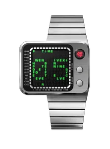 Reloj Digital Retro con Diseño Personalizado, Pantalla LED Matrix, Reloj de Cuarzo con Correa de Acero Inoxidable de 18 mm, Deportivo, Resistente al Agua, OEM, ODM - Product Image 2