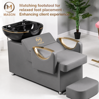 Offres Spéciales ergonomie à la mode imperméable en cuir PU or accoudoir shampooing chaise avec salon de coiffure