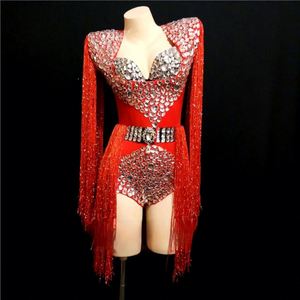 Traje de una pieza moderno para mujer, para discoteca, presentadora, pasarela, Gogo, con borlas, cosido a mano, de poliéster/raion, para escenario. - Product Image 2